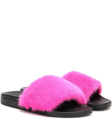 givenchy slippers fur|Givenchy slides women's.